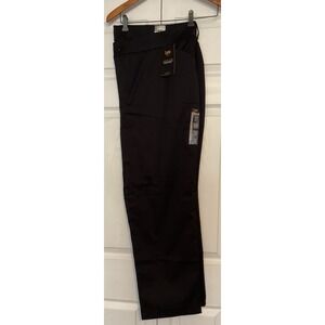 Lee Wrinkle Free Black Dress Pants Size 24W Petite Straight Mid Rise New NWT